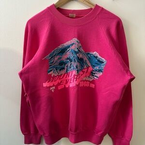 Vintage Bright Pink Graphic Crewneck Sweatshirt